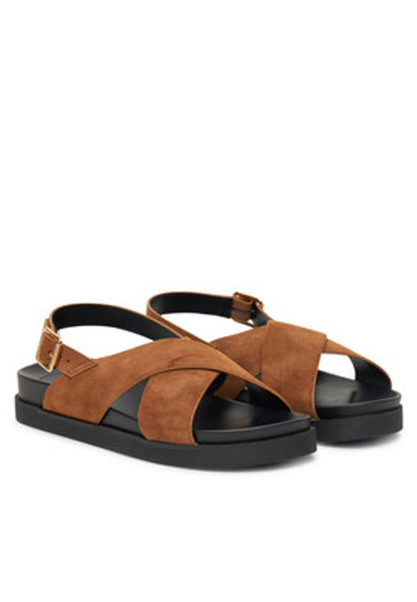 ONLY Shoes Sandały Onlminnie 2 15253212 Brązowy. Kolor: brązowy. Materiał: skóra