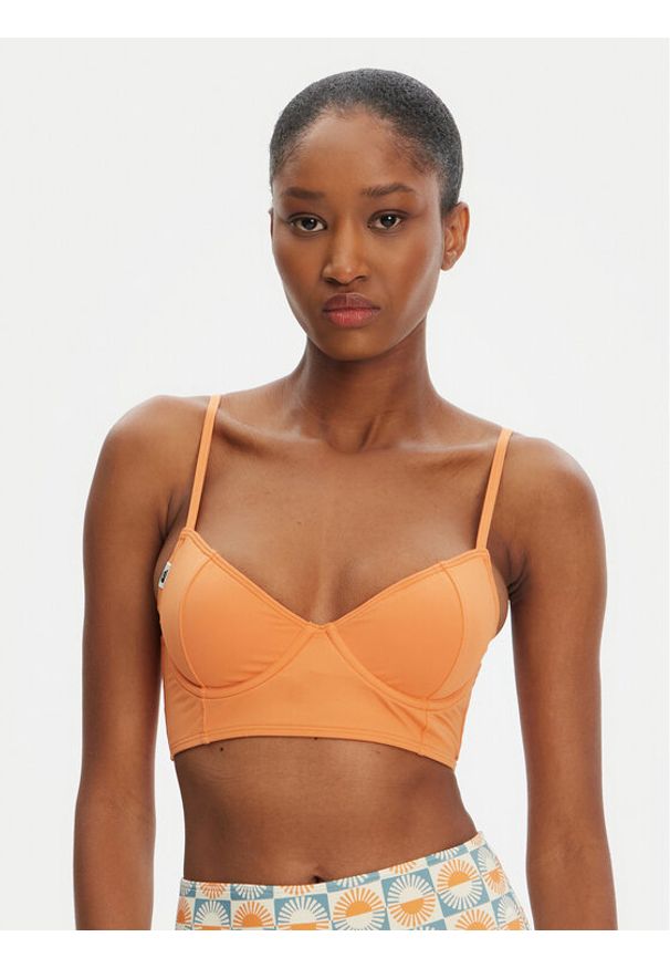 Quiksilver Góra od bikini Melly Top EQWX303137 Miedziany. Kolor: brązowy. Materiał: syntetyk