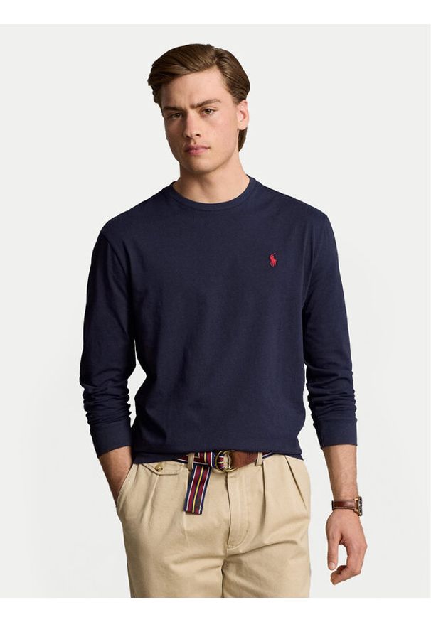 Polo Ralph Lauren Longsleeve 710671467057 Granatowy Classic Fit. Typ kołnierza: polo. Kolor: niebieski. Materiał: bawełna. Długość rękawa: długi rękaw