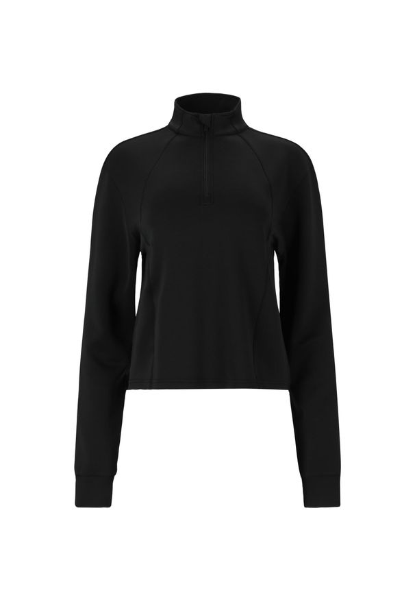 Damski polar 1/4 zip Athlecia Ayanda. Kolor: czarny. Materiał: polar. Sport: turystyka piesza