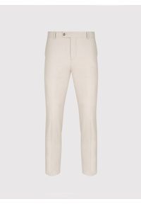Pako Lorente - PAKO LORENTE - Beżowe spodnie ganiturowe z lnem. Kolor: beżowy. Materiał: len. Styl: młodzieżowy, elegancki #3
