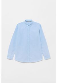 OVS - Koszula bawełniana dziecięca. Okazja: na co dzień. Typ kołnierza: button down. Kolor: niebieski. Materiał: bawełna. Długość rękawa: długi rękaw. Długość: długie. Wzór: gładki. Styl: elegancki, casual #1