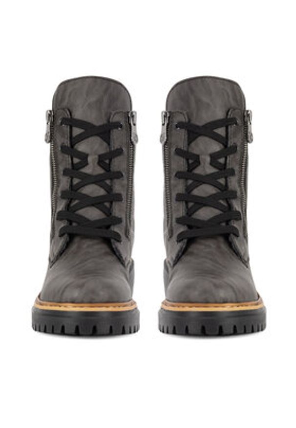 Rieker Trzewiki 72611-45 Szary. Kolor: szary. Materiał: materiał