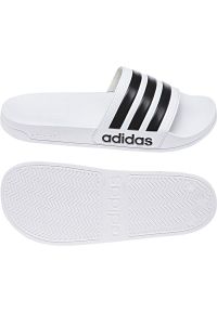Adidas - Klapki adidas Adilette Shower AQ1702 białe czarne. Kolor: biały, wielokolorowy, czarny. Materiał: materiał, syntetyk. Wzór: paski #3