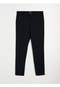 Sinsay - Spodnie chino slim fit z domieszką wiskozy - granatowy. Kolor: niebieski. Materiał: wiskoza