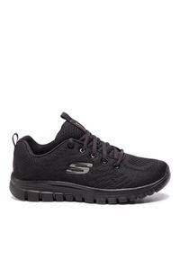 skechers - Skechers Sneakersy Get Connected 12615/BBK Czarny. Kolor: czarny. Materiał: materiał #1