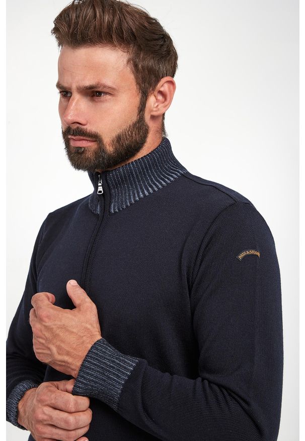 PAUL & SHARK - Sweter męski z wełny dziewiczej PAUL&SHARK. Materiał: wełna