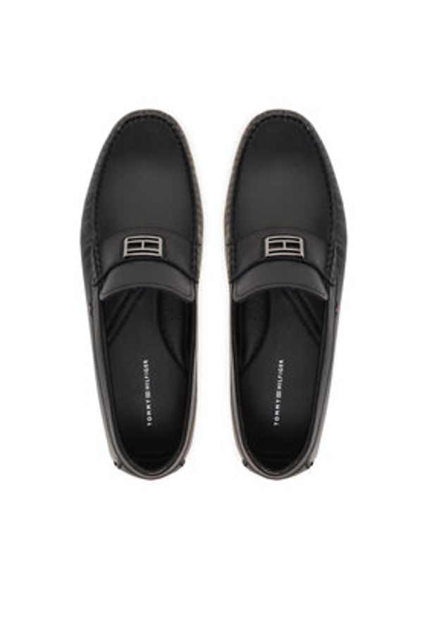 TOMMY HILFIGER - Tommy Hilfiger Mokasyny Hardware Hilfiger Driver Shoe FM0FM05838 Czarny. Kolor: czarny. Materiał: skóra