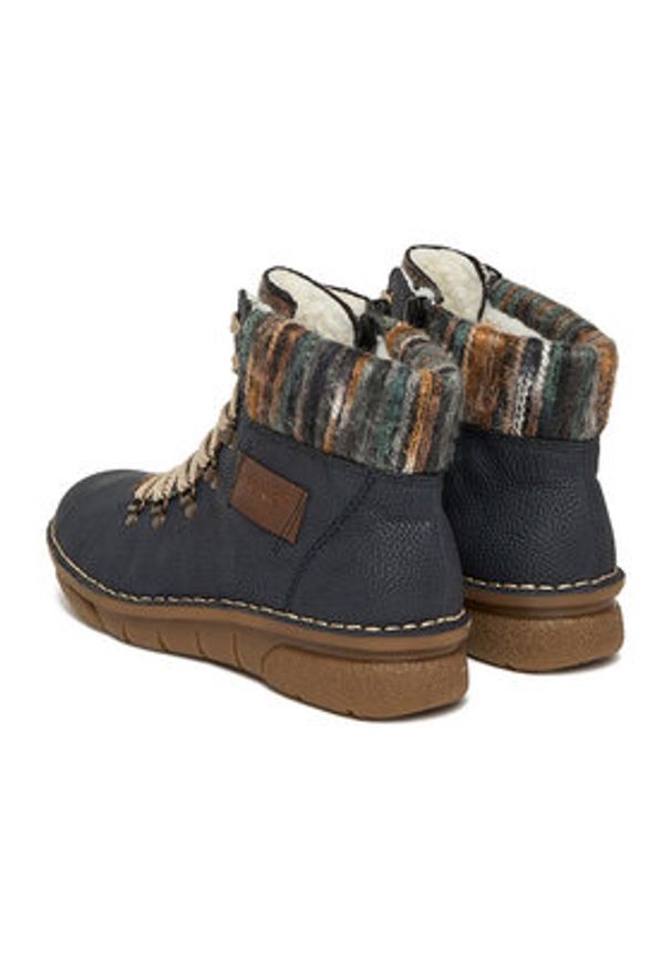 Rieker Trzewiki CEO-73343-15 Granatowy. Kolor: niebieski. Materiał: materiał