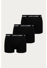 Jack & Jones - Bokserki (3-pack). Kolor: czarny. Materiał: bawełna, dzianina, elastan. Wzór: gładki, nadruk #1