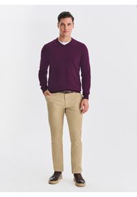 Pako Lorente - PAKO LORENTE – Fioletowy bawełniany sweter v-neck. Okazja: na co dzień. Kolor: fioletowy, czarny. Materiał: bawełna. Sezon: jesień. Styl: casual #3