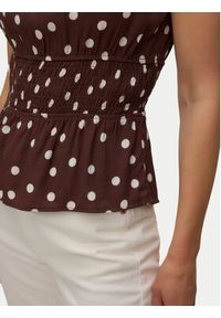 Vero Moda Bluzka Elisa 10347963 Brązowy ciemny Loose Fit. Kolor: brązowy. Materiał: wiskoza #3