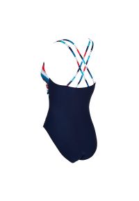 ZOGGS - Strój pływacki jednoczęściowy damski Zoggs Seamarine Panel Crossback. Kolor: biały, czerwony, wielokolorowy, niebieski