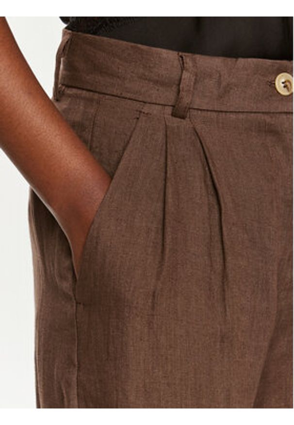 ViCOLO Spodnie materiałowe TB0793 Brązowy Relaxed Fit. Kolor: brązowy. Materiał: wiskoza