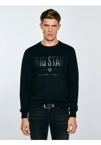 Big-Star - Bluza męska z nadrukiem czarna Ecodort 906. Kolor: czarny. Wzór: nadruk. Styl: klasyczny