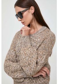 BOSS sweter z domieszką wełny damski ciepły. Materiał: wełna. Styl: klasyczny #1