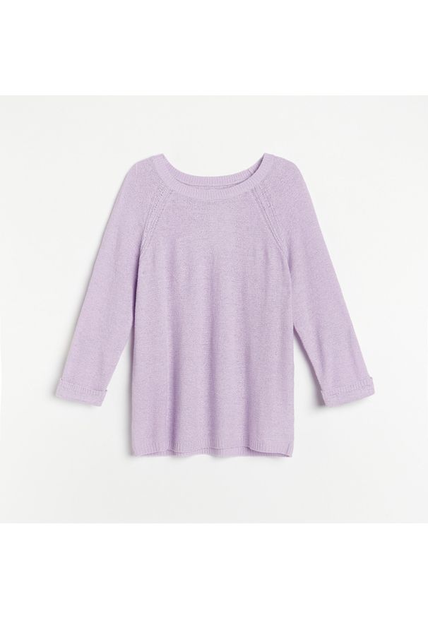 Reserved - Sweter z raglanowymi rękawami - Fioletowy. Kolor: fioletowy. Długość rękawa: raglanowy rękaw