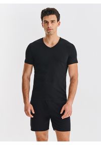 Pako Lorente - PAKO LORENTE – T-shirt v-neck w czarnym kolorze, dwupak. Kolor: biały, czarny. Materiał: bawełna, elastan. Długość rękawa: krótki rękaw. Długość: krótkie #10