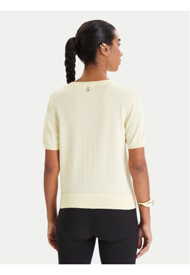 Patrizia Pepe Sweter 8K0409/K027-Y478 Żółty Regular Fit. Kolor: żółty. Materiał: syntetyk