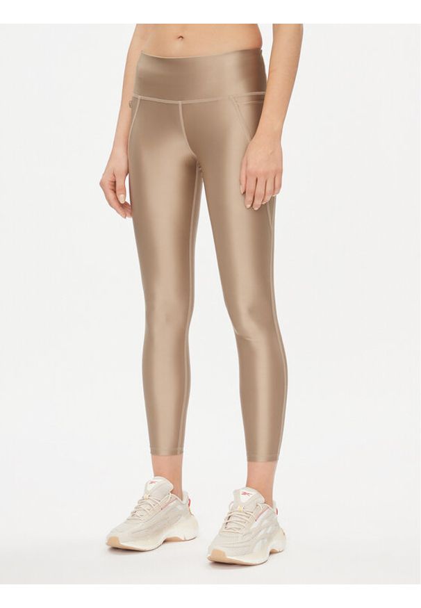 Reebok Legginsy Lux IL4583 Beżowy Tight Fit. Kolor: beżowy. Materiał: syntetyk