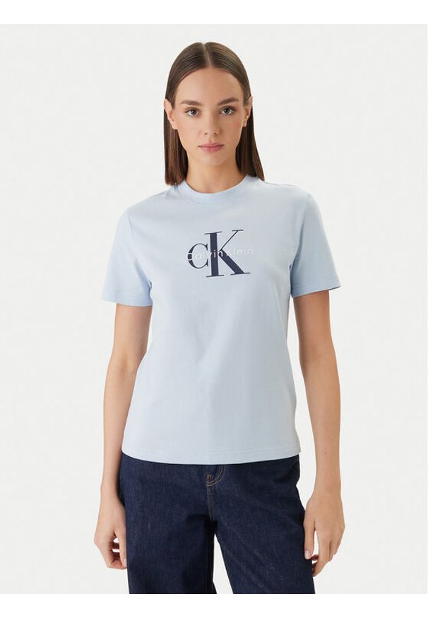 Calvin Klein Jeans T-Shirt LV047B865G Niebieski Regular Fit. Kolor: niebieski. Materiał: bawełna