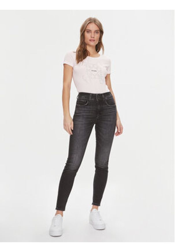 Guess T-Shirt W4RI35 J1314 Różowy Slim Fit. Kolor: różowy. Materiał: bawełna