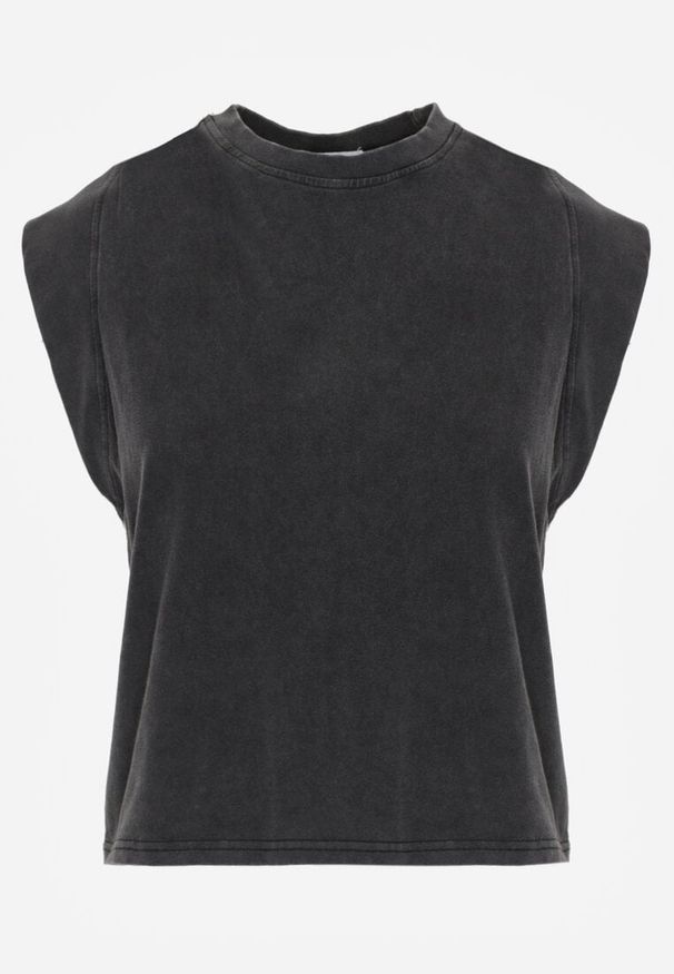 Renee - Czarny Top z Bawełny w Stylu Grunge z Szeroką Linią Ramion Tezorea. Kolor: czarny. Materiał: bawełna