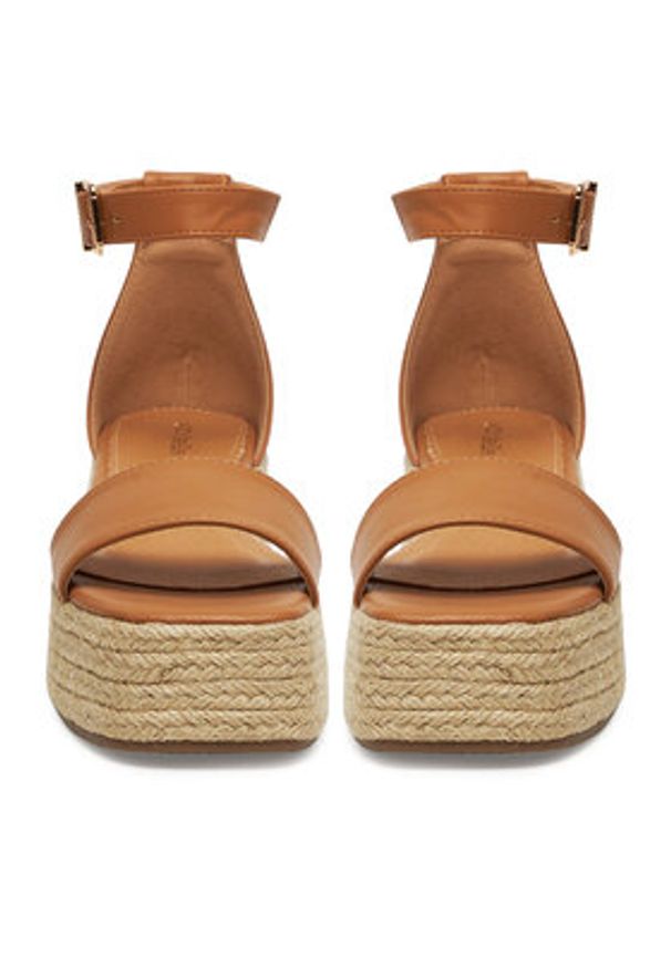 DeeZee Espadryle Q020 Brązowy. Kolor: brązowy. Materiał: skóra