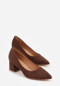 Born2be - Brązowe Czółenka Vices na Obcasie ze Skórzaną Wkładką Valaria. Okazja: na spotkanie biznesowe, do pracy. Kolor: brązowy. Materiał: skóra. Obcas: na obcasie. Styl: biznesowy, elegancki, wizytowy. Wysokość obcasa: średni #3