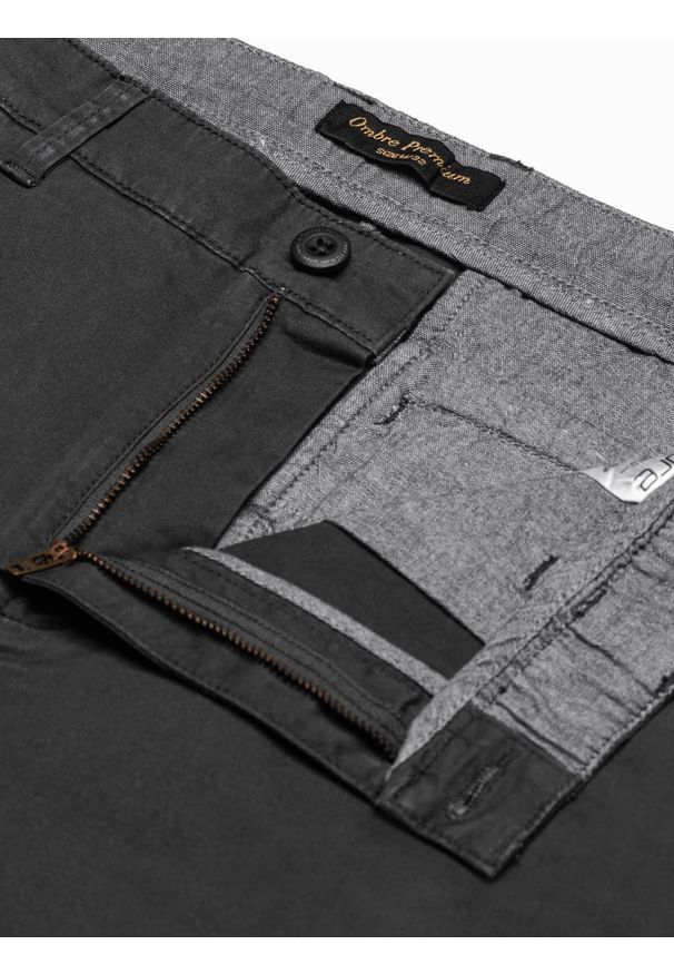 Ombre Clothing - Krótkie spodenki męskie casual W243 - czarne - XXL. Okazja: na co dzień. Kolor: czarny. Materiał: bawełna, elastan. Długość: krótkie. Sezon: lato. Styl: casual