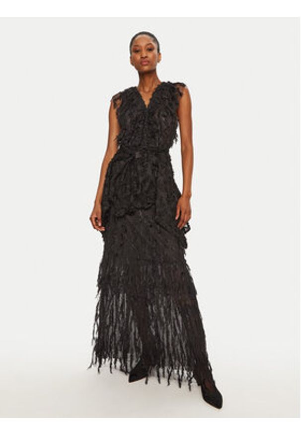 Munthe Sukienka wieczorowa 244132724440 Czarny Slim Fit. Kolor: czarny. Materiał: syntetyk. Styl: wizytowy