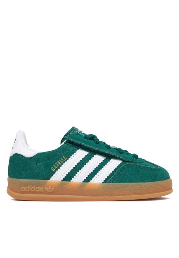Adidas - adidas Sneakersy Gazelle Indoor Comfort Closure Elastic Lace IH9130 Zielony. Kolor: zielony. Materiał: skóra, zamsz. Model: Adidas Gazelle