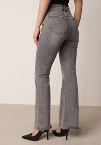 Born2be - Szare Jeansy Dzwony z Regularnym Stanem z Bawełną i Domieszką Wiskozy Peigenia. Okazja: do pracy, na co dzień. Kolor: szary. Sezon: lato. Styl: retro, klasyczny, casual, wizytowy #3