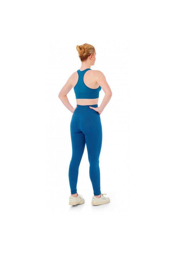 XTREME SOCKSWEAR - Damski zestaw sportowy Xtreme - legginsy sportowe + top sportowy - Niebieski. Kolor: niebieski. Sport: fitness