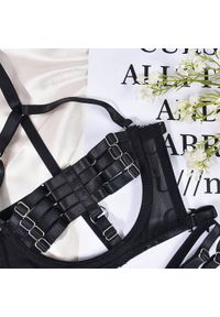 Intica - Komplet bielizny z wysokiej jakości materiałów w stylu harness Ettora. Kolor: fioletowy. Materiał: materiał. Wzór: geometria, aplikacja #11