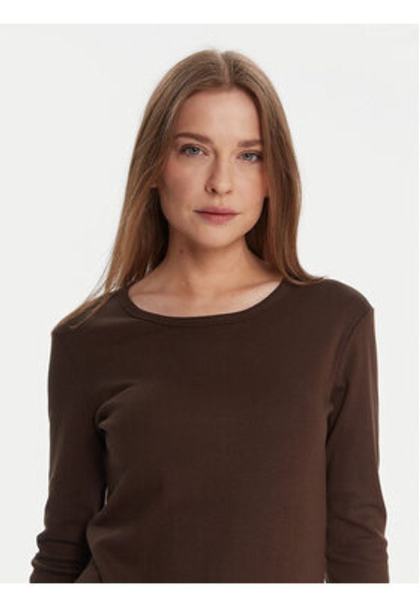 United Colors of Benetton - United Colors Of Benetton Bluzka 3GA2E16F9 Brązowy Regular Fit. Kolor: brązowy. Materiał: bawełna