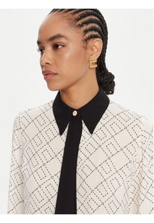 Elisabetta Franchi Koszula CA-104-56E2-V320 Biały Regular Fit. Kolor: biały. Materiał: wiskoza