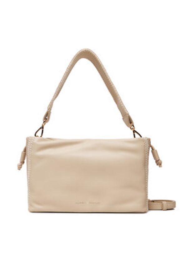 TOMMY HILFIGER - Tommy Hilfiger Torebka Th Soft Summer Mini Bucket AW0AW17541 Beżowy. Kolor: beżowy. Materiał: skórzane