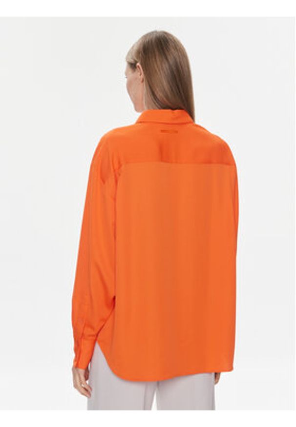 Calvin Klein Koszula K20K206777 Pomarańczowy Relaxed Fit. Kolor: pomarańczowy. Materiał: syntetyk