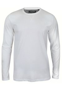 Biały T-shirt (Koszulka) - Długi Rękaw, Longsleeve - Brave Soul, Męski. Okazja: na co dzień. Kolor: biały. Materiał: bawełna. Długość rękawa: długi rękaw. Długość: długie. Styl: casual