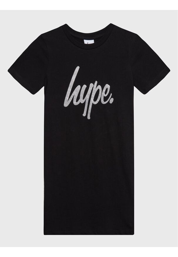 Hype - HYPE Sukienka codzienna ZVLR-227 Czarny Regular Fit. Okazja: na co dzień. Kolor: czarny. Materiał: bawełna. Typ sukienki: proste. Styl: casual