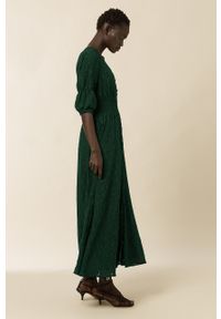 IVY & OAK - Ivy Oak Sukienka MARGARITA kolor zielony maxi rozkloszowana. Kolor: turkusowy. Typ sukienki: rozkloszowane. Długość: maxi #6