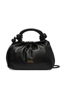 TOMMY HILFIGER - Tommy Hilfiger Torebka Th Soft Leather Med Crossover AW0AW18369 Czarny. Kolor: czarny. Materiał: skórzane #3