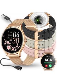 JG Smart - SMARTWATCH DAMSKI ZEGAREK PL MENU POWIADOMIENIA ROZMOWY SMART WATCH 4 PASKI. Rodzaj zegarka: smartwatch