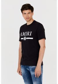 Amiri - AMIRI T-shirt męski czarny z podkreślonym logo, Rozmiar XL. Kolor: czarny