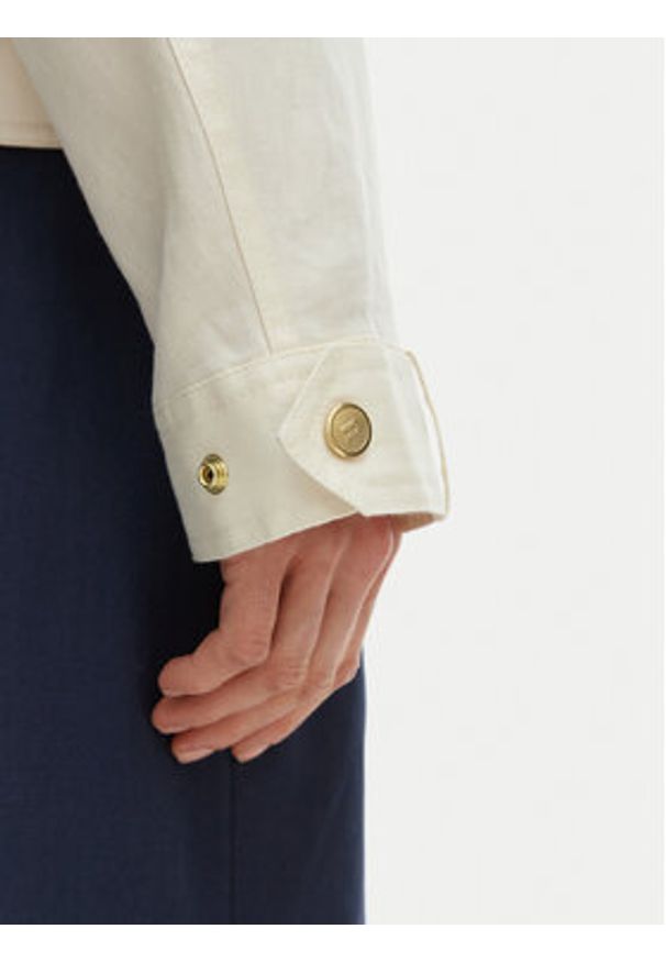 TOMMY HILFIGER - Tommy Hilfiger Kurtka przejściowa WW0WW48616 Beżowy Relaxed Fit. Kolor: beżowy. Materiał: len