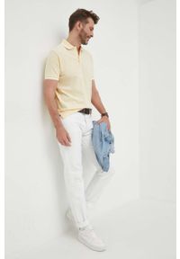 Polo Ralph Lauren polo męski kolor żółty z aplikacją. Typ kołnierza: polo. Kolor: żółty. Długość: krótkie. Wzór: aplikacja