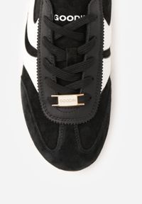 Born2be - Czarne Zamszowe Sneakersy w Stylu Kultowych Tenisówek Sorisana. Okazja: na co dzień, do pracy. Kolor: czarny. Materiał: zamsz #7