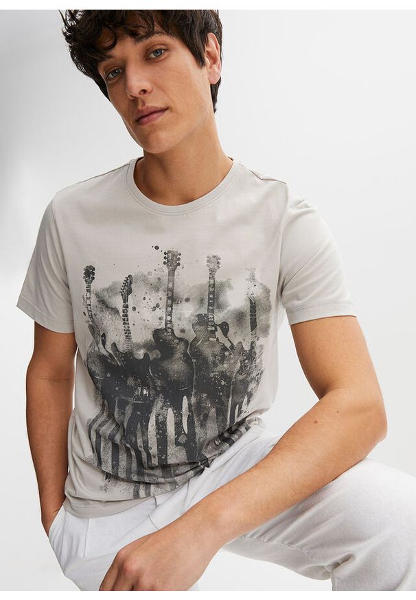 bonprix - T-shirt. Kolor: szary. Wzór: nadruk