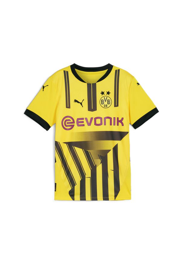 Puma - Młodzieżowa koszulka pucharowa Borussia Dortmund 24/25 PUMA Faster Yellow Black. Kolor: żółty, wielokolorowy, czarny